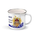 Taza de camping del Madrid personalizada con nombre, taza de metal orgullo vikingo del Madrid (Madridvikingo, metal)