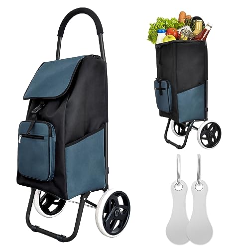 Allyson® Einkaufstrolley klappbar, Einkaufswagen mit 45L Kapazität und Abnehmbarer Tasche,...