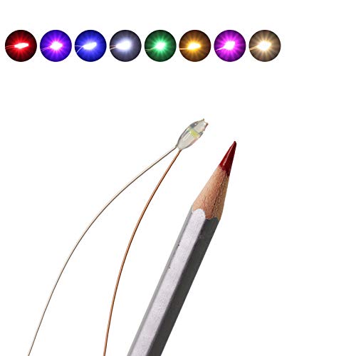 240pcs Pre-soldered Micro Litz Wire Lead 8 Colors 0603 SMD LED Light 7.8'' Wire Resin Cover Waterproof CD0603M