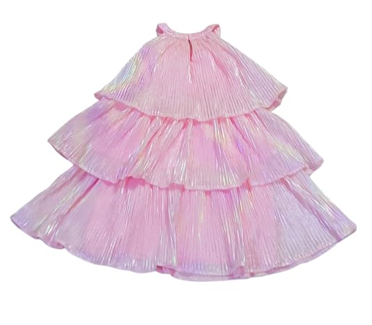 Girls Pink Shimmer Tiered Party Dress | Layered Birthday Dress for Girls | Stylish Festive & Special Occasion Outfit-image-9