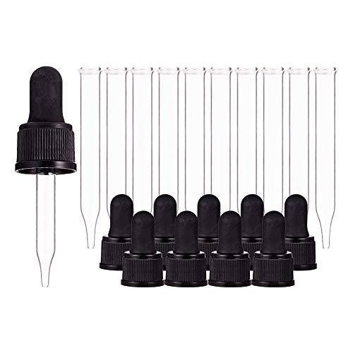 Ph Pandahall Set Of 12, Glass Eye Droppers For Essential Oil 10Ml (1/3 Ounce) Pressure Rotating Cover Oil Droppers Pipettes Roller Tops For 10Ml Essential Oil Bottles #TOP3
