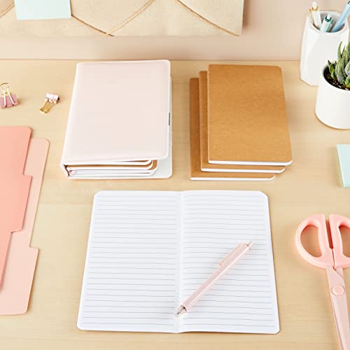 Paper Junkie Notizbuch aus Kraftpapier (Set, 12 Stück) - Liniert - Leicht und Handlich - Ideal als Reisetagebuch, für Skizzen, Kreatives Schreiben - 80 Seiten, Braun, 11,2 x 21 cm