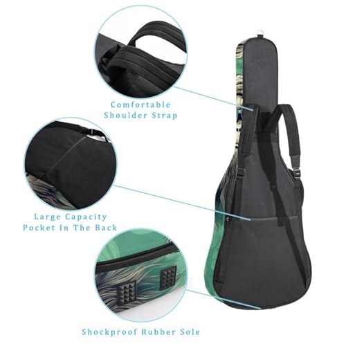 Housse de transport guitare imperméable multicolore 42.9 in avec rangement