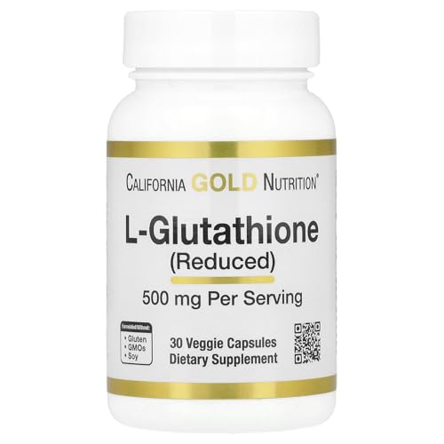 California Gold Nutrition L-Glutathione (Reduced) 500 mg 30 Veggie Capsules