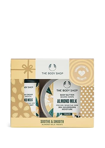 Imagen de The Body Shop Set de regalo navideño para el cuidado corporal con golosinas de leche de almendras Soothe & Smooth