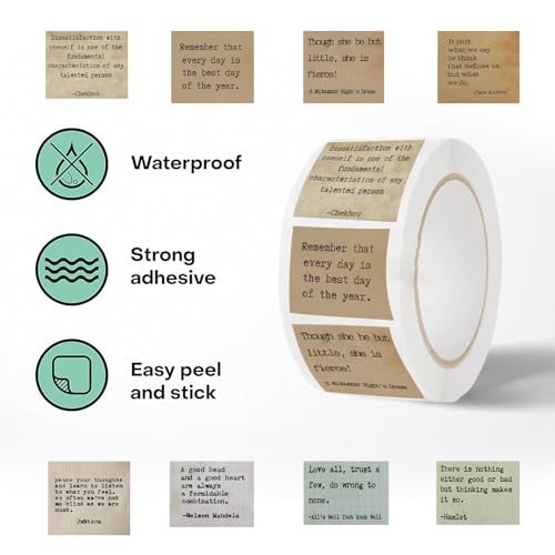 letiezhi 500 peças vintage motivacional citação adesivo rolo retrô estilo máquina de escrever adesiv
