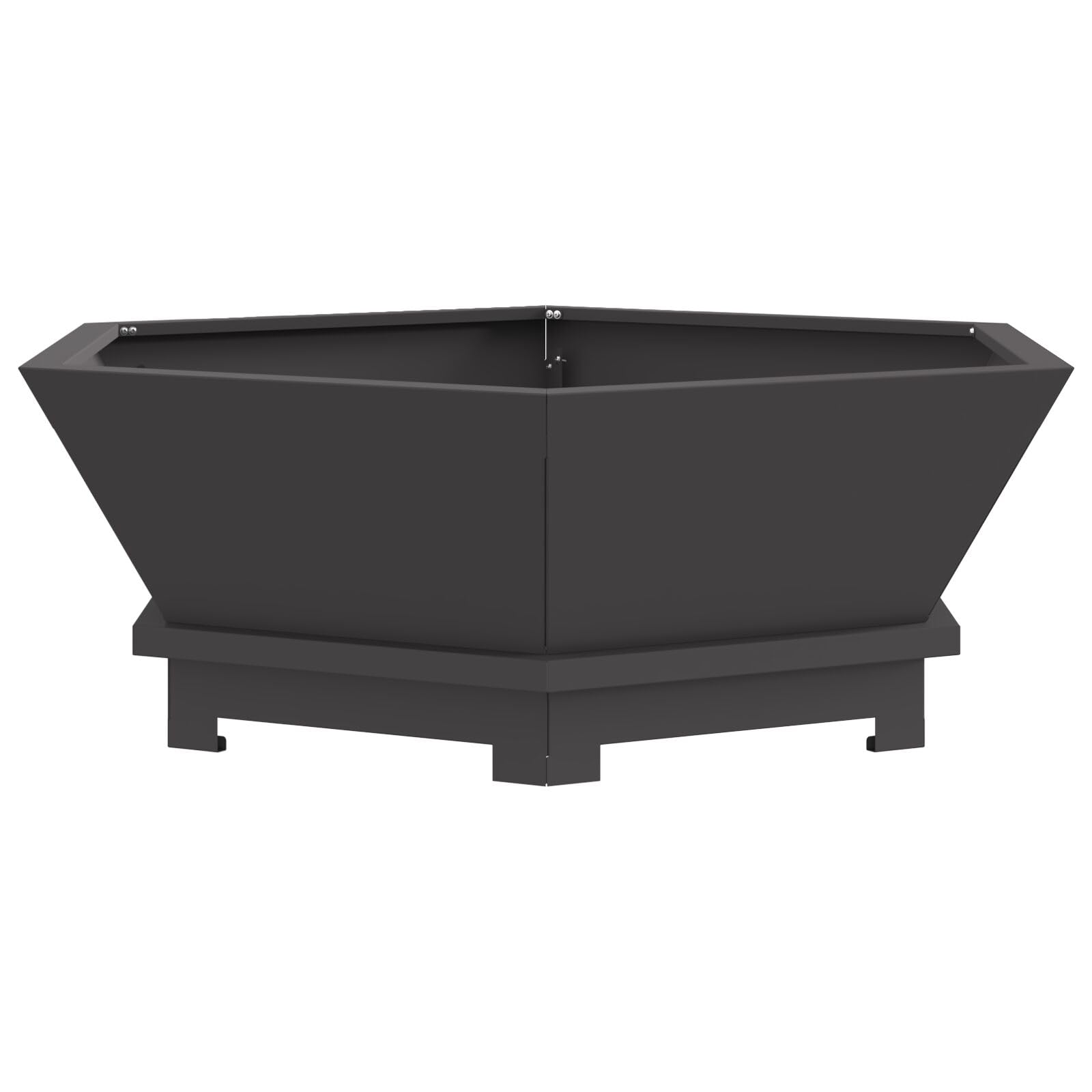 Sześciokątne palenisko czarne 75 x 75 x 28 cm stal-858996