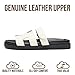 Project Cloud 100% Genuine Leather Sandals for Women Footwear - Stylish Womens Sandals with Plush & Soft Insole - Non-Slip and Water-Resistant Beach Sandals Slides for Women (Mayvy, White, 7.5)