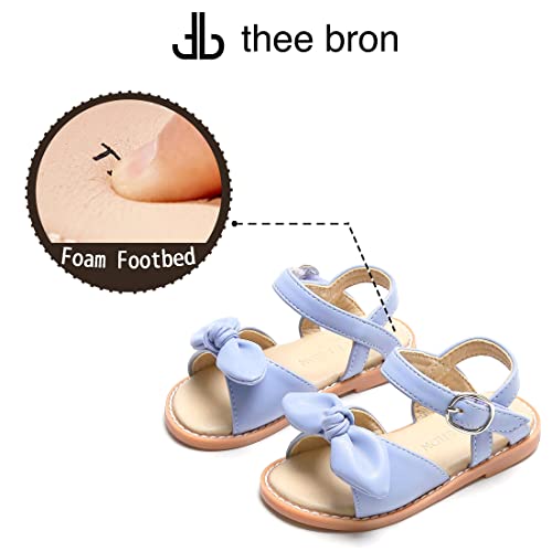 Thee Bron Toddler Girl Light Blue Dress Sandals Sandalias Para Nias(503 Blue/11M) #TOP4