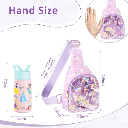 Image of COSHAYSOO Little Girls Unicorn Purse Cute Sling Crossbody Bag for Toddler Preschool Kids Girls, Graduation First Dance Recital Performance Gifts for 2 3 4 5 6 Year Old Girl Fashion Purple Accessories | Unicorn print