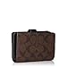 Coach PVC Medium Corner Zip Wallet Signature Brown Black 3173, Small