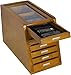 Collector's Knife Display Case Tool Storage Holder Cabinet Drawers Pocket Watch Collection Showcase Walnut Finish