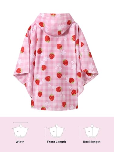 Image of SaphiRose Lightweight Kids Rain Poncho Jacket Waterproof Outwear Rain Coat