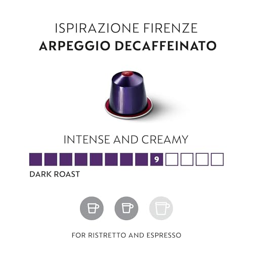 Nespresso Original Line Arpeggio Decaffeinato Dark Roast Coffee Pods, 50 Count