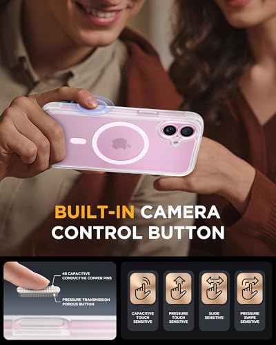 Image of Miracase for iPhone 16 Case 6.1'', [Bubble Free] Full-Body Bumper Phone case with Built-in Full Glass Screen &Camera Control,No Gap,Compatible with MagSafe,Drop Proof 16 Cover,Matte Clear