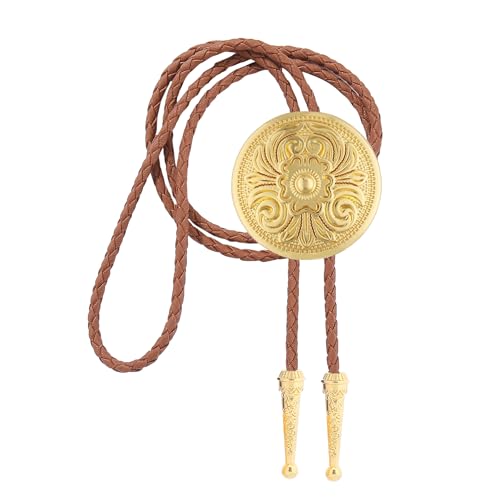 Image of GelConnie Floral Bolo Tie for Men Womens Bolo Tie Necklace Native American Black Men's Bolo Ties Western Cowboy Bolero Ties