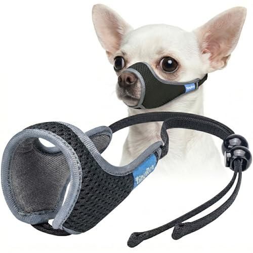 小型犬専用 犬用マズル ワンプル簡単調節 鼻先長さで簡単サイズ選び ソフト設計 水飲み・パンティング対応 噛みつき防止 サイズ (サイズ0 鼻先長さ：2.0～2.5cm)