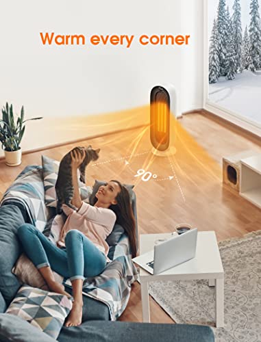 Dr.zero Space Heater For Indoor Use - Portable Heater With Eco Energy Saving Mode 1500W, 12H Timer, Overheating & Tip-Over Protection,90° Oscillation Room Heater For Indoor, Office #TOP4