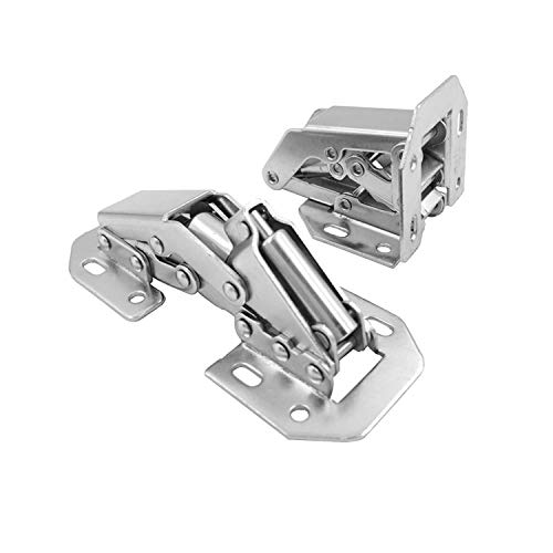 LIKERAINY Soft Closing 4 Inch Hinge with Damping, 90 Degree, Nickel Plated, Full Overlay and Inset Doors, Pack of 8 - Image 2
