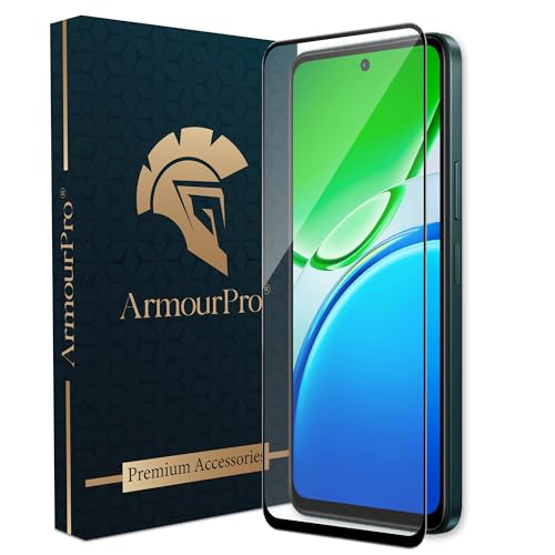 Image of ArmourPro Military Grade Gorilla Tempered Glass Screen Protector For Redmi Turbo 4 Pro (6.83 Inch) With Edge-to-Edge Protector Coverage and Easy Installation Kit |Black