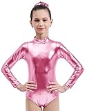 Mvefward Metallic Toddler Unitard, Sparkly Tumbling Gymnastics Dance Leotard, Mock Neck Long Sleeve...