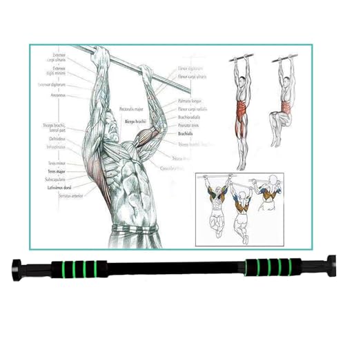 Image of SKYCELL Door Pullup Bar for Home Pull Up Bar Wall Mounted for Home Workout Hanging Rod for Height Increase (Load Capacity: 100 KG) Non Slip Pull Up Rod & Chin Up Bar Adjustable Length 62 to 100cm Black