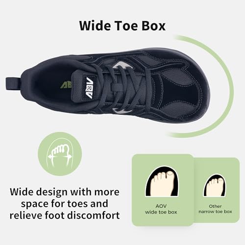 Image of AOV Wide Toe Box Shoes Women Arch Support Walking Shoes for Plantar Fasciitis Orthotic Tennis Sneakers