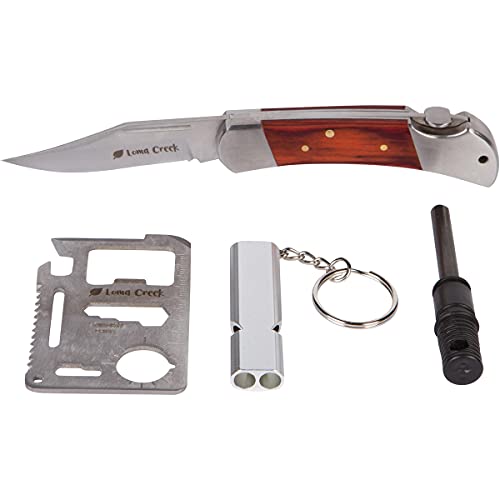 Kids Pocket Knife & Camping Essentials Kit - Multi-Tool Card, Whistle & Fire Starter In A Carrying Case. Easy Close Safety Lock On Knife. Great First Pocket Knife - Made To Last A Lifetime #TOP7