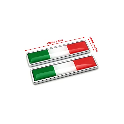2 Pcs Mini It Italian Italy Flag Emblem Sticker Decals For Vehicle Auto Car Front Fenders Bumper Side Window Trunk Boot Tailgate(58X14Mm) #TOP1