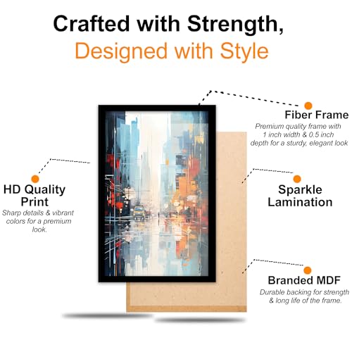 Image of The Castle Decor Abstract Wall Art | Big Size Modern Framed Painting for Living Room & Bedroom Decoration | Premium Gifting (20x30 Inches)-5