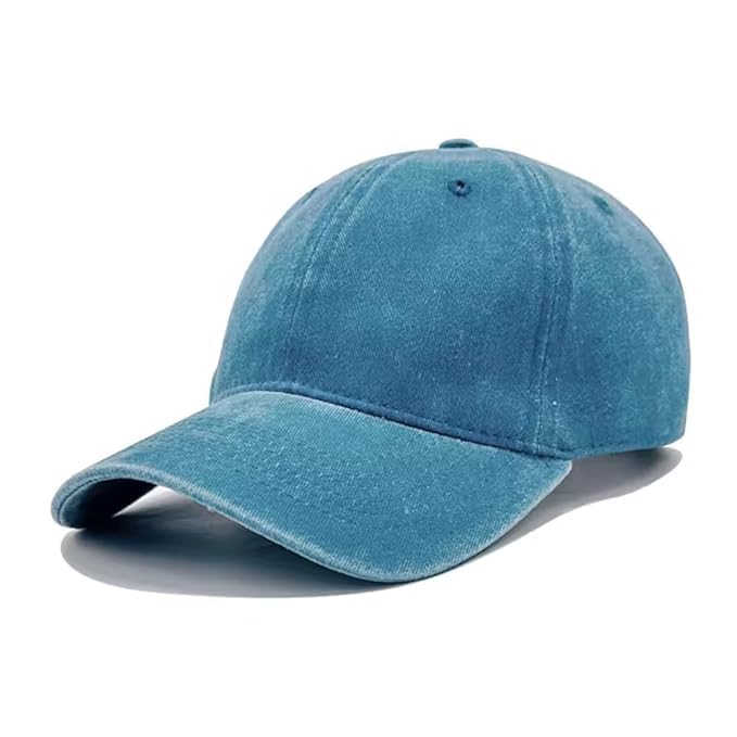 Image of kill off Plain Denim Cap Unisex Baseball Cap 100% Cotton Fits Men Women Washed Denim Adjustable Cap