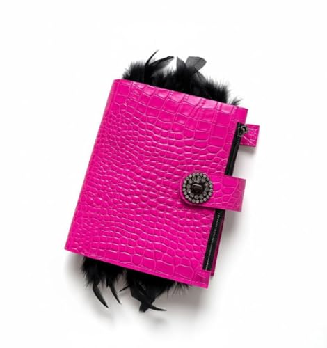Planificateur en cuir fait main A5 rose luxe et détails dorés