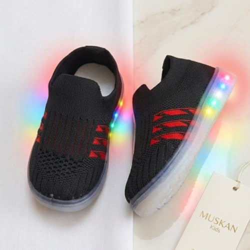 Image of inchJugnu inch LED Light-Up Baby Shoes (0-5 Years) | Soft Sole Comfort for Tiny Feet, Breathable Knit, Easy Slip-On | Magical Glowing Shoes for Happy Kids.
