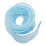 Werownsgso 1 para płaskich sznurowadeł z organzy o szerokości 4 cm, sznurówki śniegowe, 120 cm, płaskie sznurówki, łuk do sneakersów i małych butów skórzanych, niebieski, Einheitsgröße