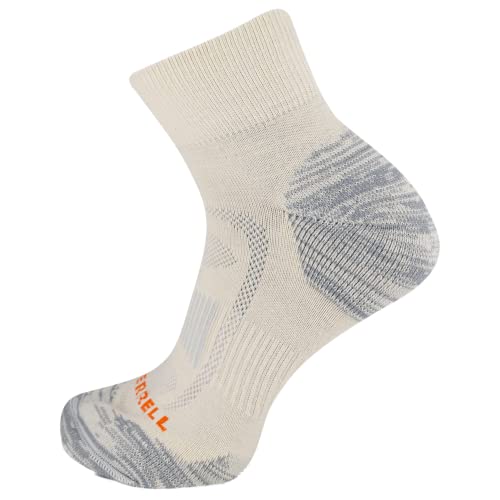 Image of Merrell Unisex Men's and Women's Zoned Cushioned Wool Hiking Ankle Socks - Breathable Arch Support