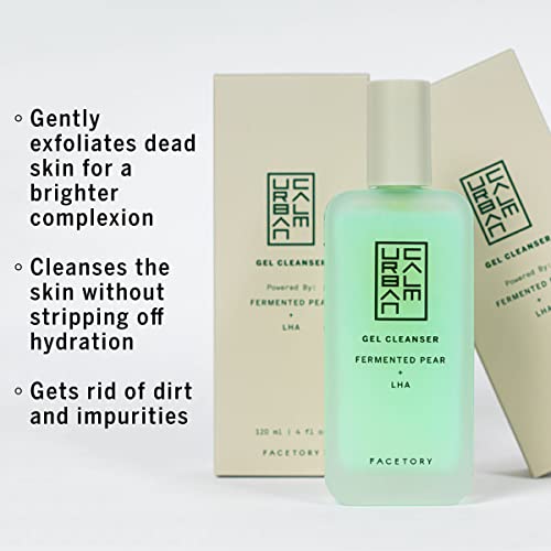 Facetory Urban Calm Purifying Gel Facial Cleanser - Hydrating Face Wash With Fermented Pear & Capryloyl Salicylic Acid Lha - Gentle Exfoliating Foam Cleansing Gel For All Skin Types #TOP1