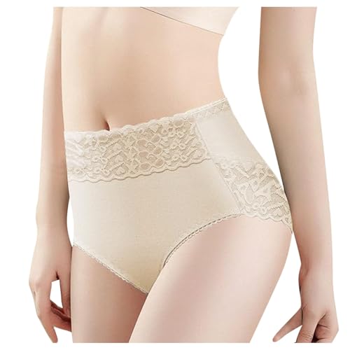 rtdgcv Braguitas de encaje para mujer, talla grande, bragas de cintura para mujer, de algodón, bragas de cintura, a, XXL