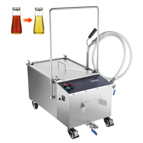 Image of VEVOR Mobile Fryer Filter, 80 LBS /38 L /10.56 Gal Capacity, 300W Oil Filtration System with 5 L /min Flow Rate, Mobile Frying Oil Filtering System with 10 L /min Pump & Oil Hose, 110V /60Hz