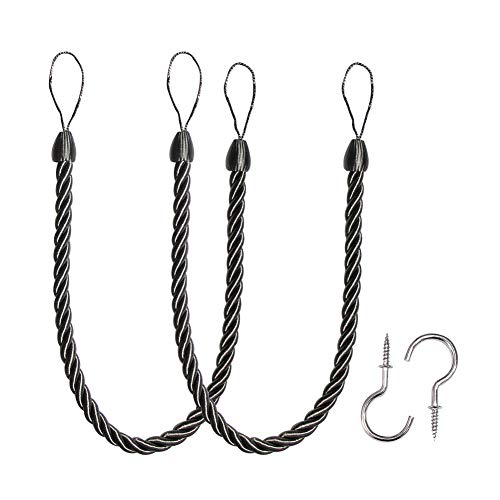 Price comparison product image Curtain Ropes Tie Backs,  Long Ropes with 2 Metal Screw Hooks