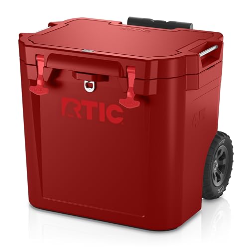 RTIC 45 QT Wheeled Ultra-Tough Hard Cooler – Rotomolded, All-Terrain Wheels, 5-Day Ice