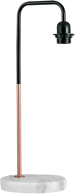 MiniSun Retro Style Black & Copper Metal & White Marble Table Lamp Base