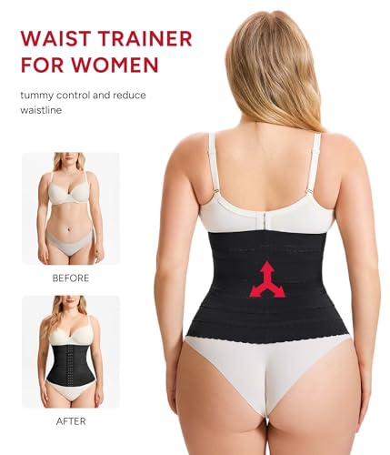 Nebility Waist Trainer for Women Corset Shapewear Tummy Control Segmented Waist Cincher Workout Girdle3