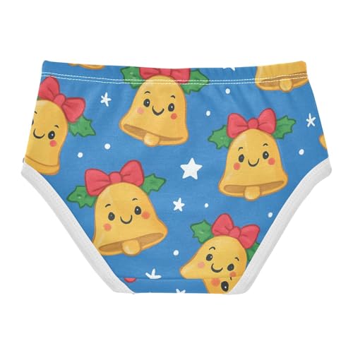 Girls' Panties Breathable Underwear for Toddlers Christmas Bells in Sizes 2T,3T, 4T, 5T, 6Y and 8Y2