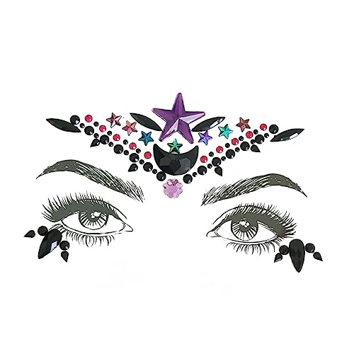 6 Piezas Etiqueta Engomada De La Cara Etiqueta Engomada De La Frente Pegatina De Cristal Ojos Joyas Cuerpo Pegatinas Adhesivo