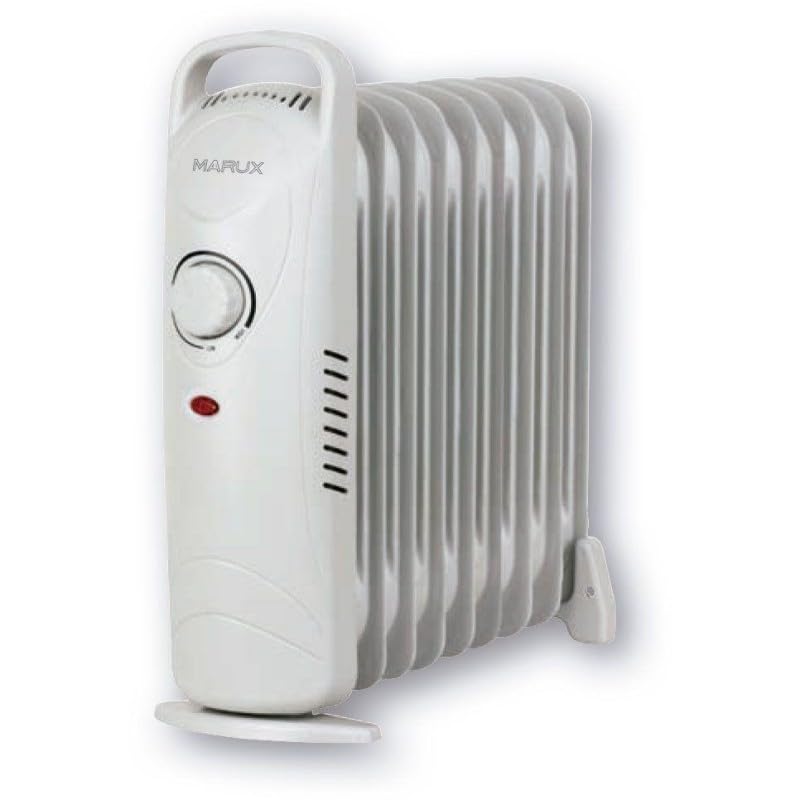 Mini Radiador de Aceite 800W MARU3902 7 Elementos, Compacto y Portátil   Calefactor Silencioso de Bajo   Consumo con Termostato Ajustable