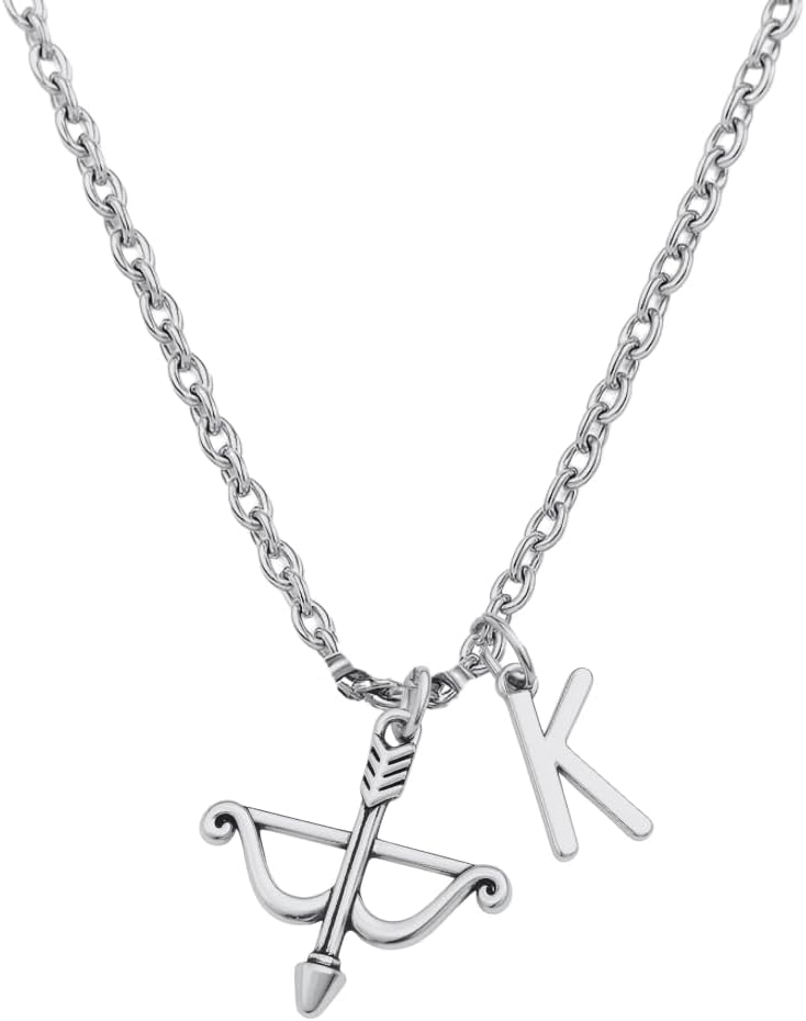 Personalized Archery Bow and Arrow Charm Necklace, Archery Jewelry, Gift for Women