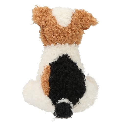 Depesche 13765 TOPModel Fur Ever Friends - Kuscheltier Hund Arlo, mit lockigem Fell in Creme, Braun und Schwarz, ca. 16 cm großes Plüschtier