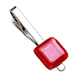 Krawattenklammer • Rot • Krawattennadel • Tschechisches Glas • Handgefertigt