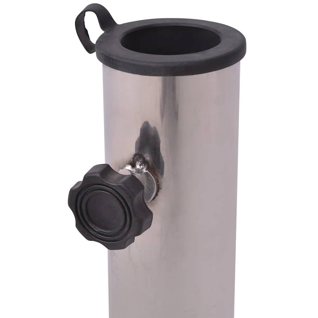 Stojak na parasole 45 cm z polerowanego granitu i stali nierdzewnej, waga 29 kg, z 2 adapterami do masztu Ø 38/48 mm, idealny na balkon, taras, do ogrodu i na plażę, stabilna podstawa parasola