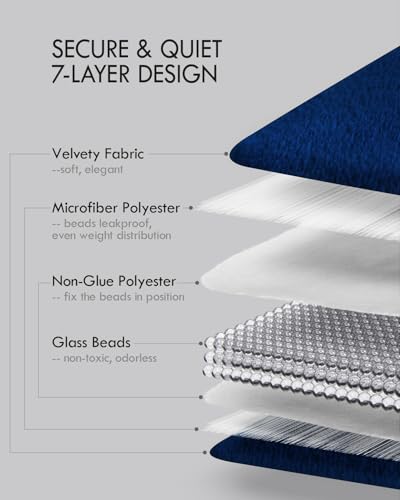 Image of Kaisa Weighted Blanket for Adults(5 lbs, 23 inch x 29 inch), Soft Weighted Lap Blanket Machine Washable, Small Heavy Blankets with Glass Beads for Travel & Sleep,Navy Blue